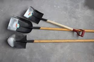 大铁铲圆头铲方头铲 铁锨 结实耐用 特价 铁锹农用 包邮 长铲尖铲