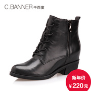 C.banner/for thousands of women's shoes leather increased Martin of England in autumn and winter boots ankle boots A4536501