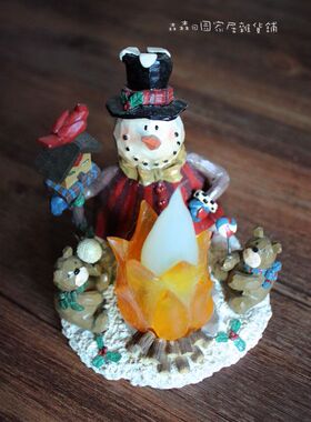 美式乡村风蜡烛灯圣诞节装饰摆件