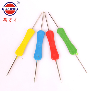 孺子牛钩针双头不锈钢手工编织DIY毛线钩针工具套装上鞋勾针批发