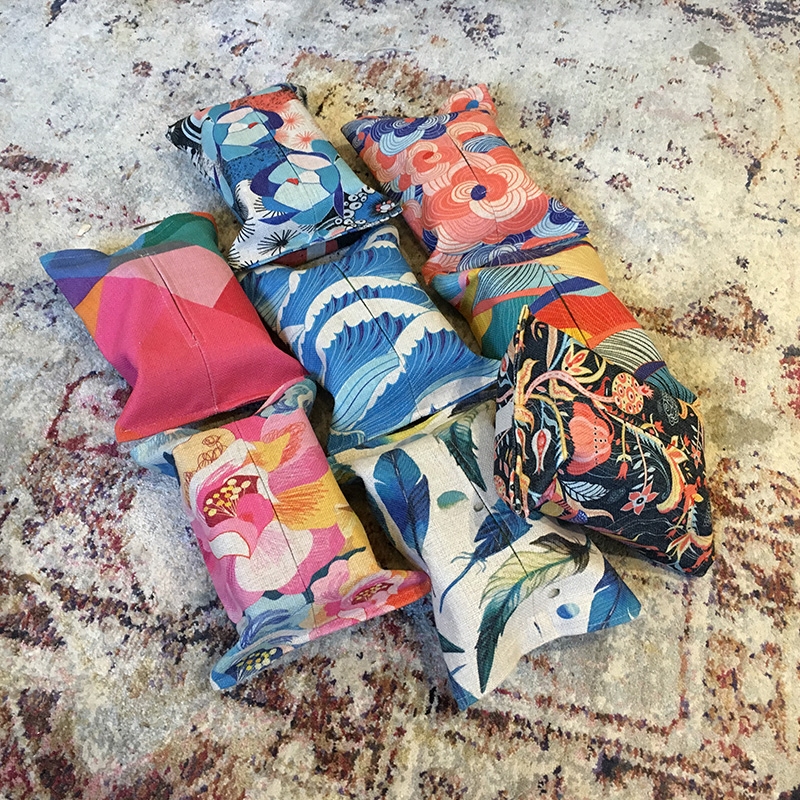 几何棉麻创意布艺纸抽简约纸巾套