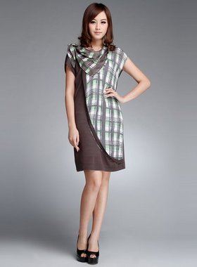 清仓甩卖【韩国莱茵LIME专柜正品】L190灰绿色印花连衣裙