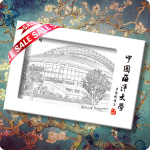 中国海洋大学素描明信片手绘/摄影/盒装/古风/DIY/素描版