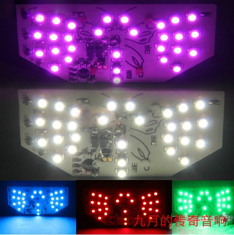 踏板车摩托车配件刹车改装 灯饰后大灯灯泡闪灯 LED蝴蝶双圈尾灯