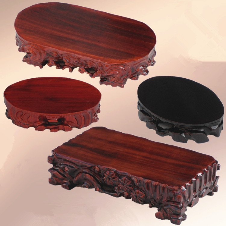 b502可挖槽长方形木托奇石底座