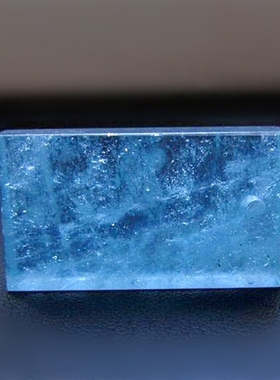 通透平安无事牌长方形天然海蓝宝