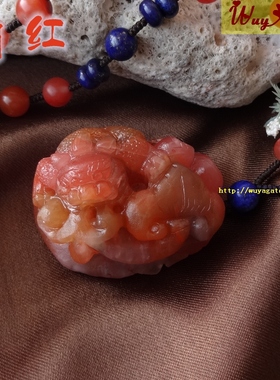 四川料招财金蟾南红玛瑙吊坠项链