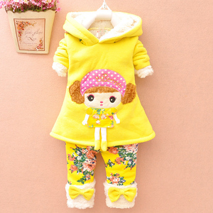 秋冬新款女宝宝冬装小童1-2-3岁婴儿外出服6-7-8个月冬款童装女童