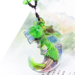 台湾天工坊古法琉璃挂件饰项链霸气男款狮子风范狼牙满百包邮