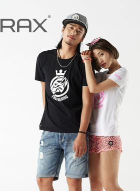 RAX清仓新品短袖棉T恤多功能户外t恤 男透气女运动衣