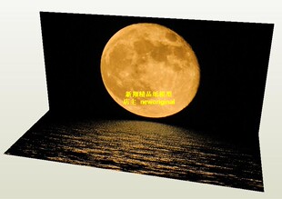 月光下的海洋 自然风光 建筑场景 车模场景 汽车场景模型