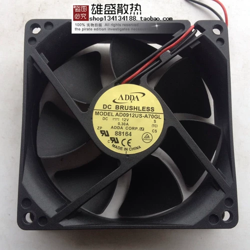 Оригинальный ADDA 9025 AD0912US-A70GL 12V 0,30A 2 Проводной тепловой вентилятор 92*92*25 мм