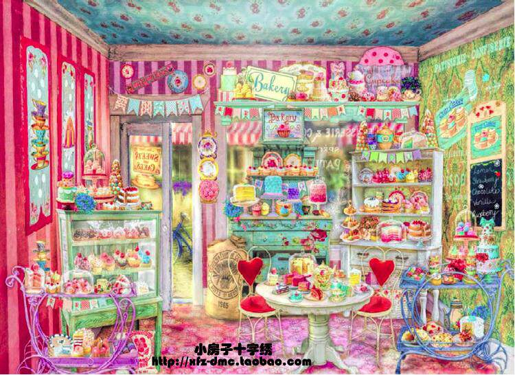 小房子十字绣 正品法国DMC套件-HAE 糖果商店 满绣 大 小版油画