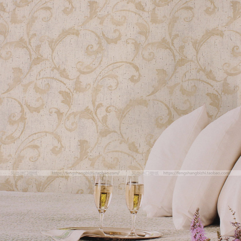 美式客厅背景墙复古进口纯纸壁纸