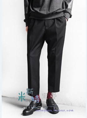 MR.自制Eugene tong潮款直筒西裤欧美街头风格休闲宽松西裤长裤