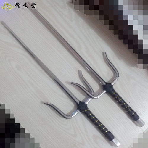浪人叉双叉武术钢叉功夫尺忍者神龟三股叉铁叉十手铁尺空手道短叉