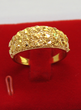 沙金黄铜时尚风饰品送礼戒指包邮