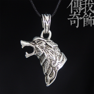男士狼牙犬牙项链包银牙套子时尚复古银饰品本命年DIY项坠吊坠套