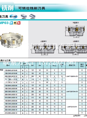 株洲面铣刀盘FMP03-125-B40-LN15-06 FMP03-160-C40-LN15-08