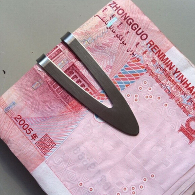 不锈钢简约短款女士金属钱夹