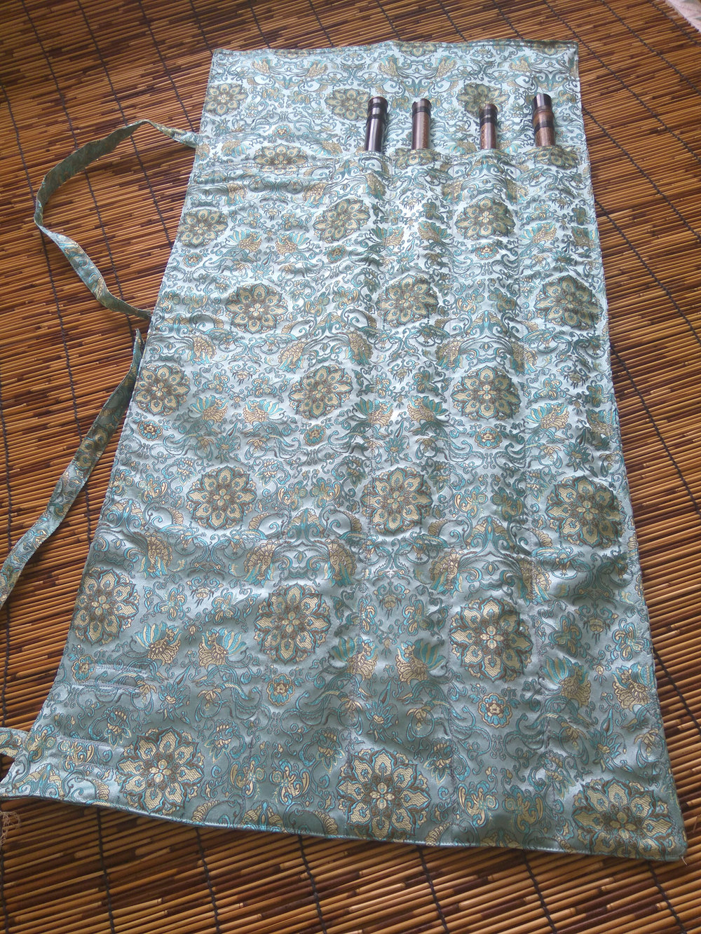 【荼蘼】 佛莲 多只装古风织锦缎双层箫包箫袋笛子袋尺八袋可背带