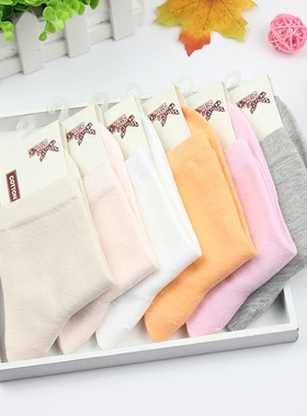 5双装袜子女袜纯棉中筒袜防臭吸汗舒适透气无骨纯白色女士全棉袜