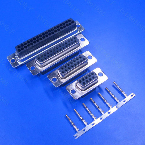 DB二两排9 15 25 37P芯孔母免焊打线式插针压线头COM口DC打端子快