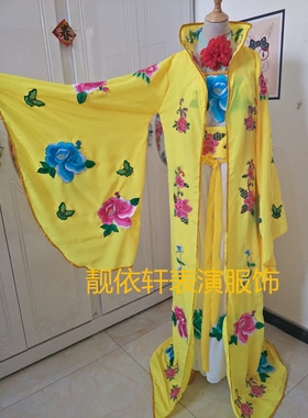 定制李玉刚反串表演服服古装黄色舞蹈戏曲服舞台演出服唐装古筝春