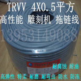 468X0.50.751.5平方铜芯高柔雕刻机拖链数控机床电源线 TRVV2芯3