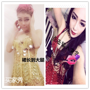 ds演出服夜店dj女歌手性感大气镂空吊带裙酒吧b组舞队gogo领舞服
