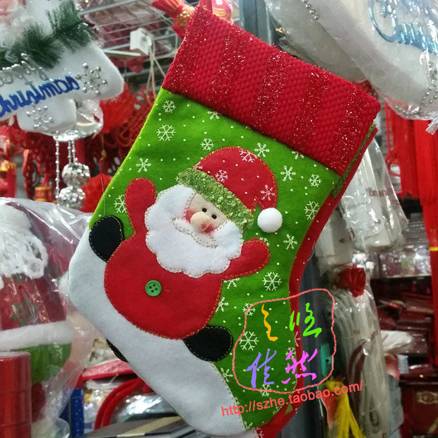 15*25cm圣诞袜圣诞礼品袜圣诞节装饰品圣诞树挂件中号礼物袜老人