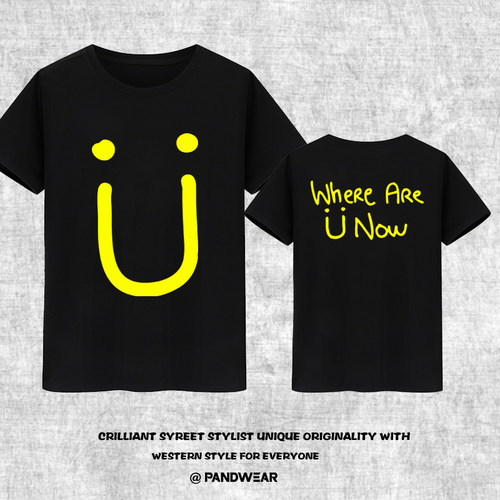 Where Are U Now t恤DJ Skrillex Diplo Justin Bieber 短袖 衣服