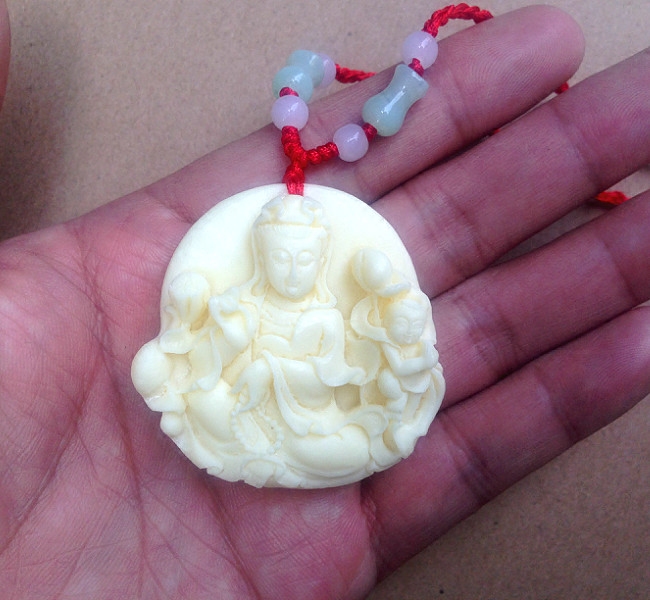开光求子 纳福送子观音 吊坠牌牦牛骨雕挂件时尚男女配饰项链饰品|msdalam kategori Aksesori/Barang Kemas Fesyen, kalung - dari Buy2taobao.com untuk memberikan perkhidmatan ejen Taobao profesional membeli