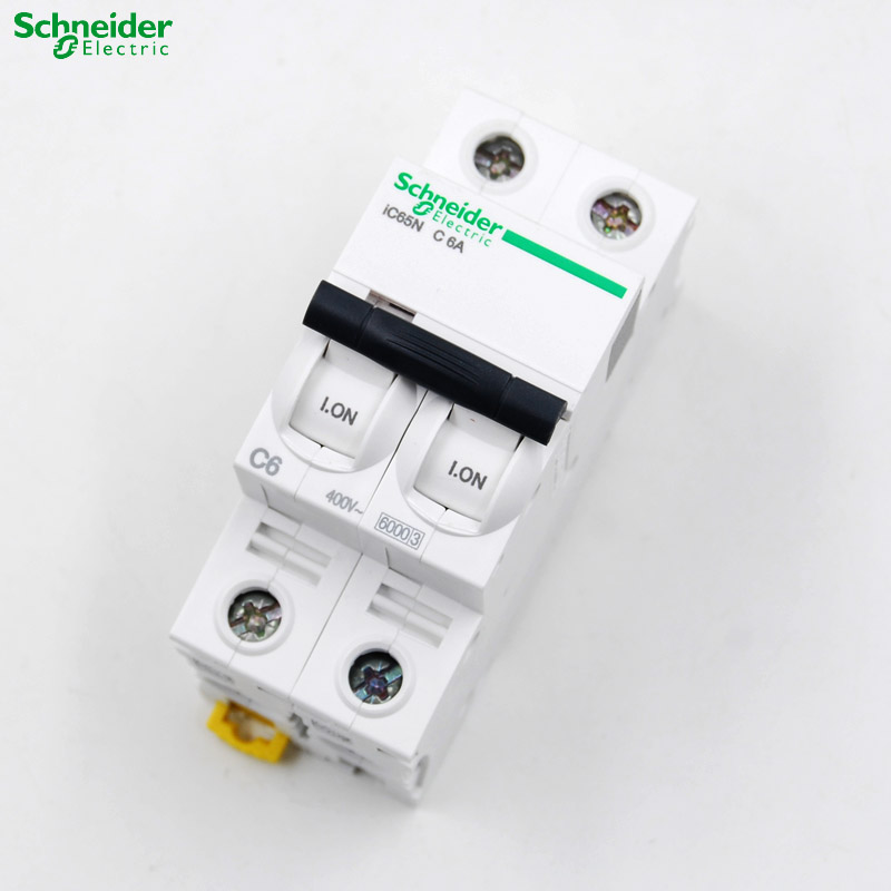 原装正品 施耐德 单相断路器 iC65N 2P C6A 双极A9F18206空气开关