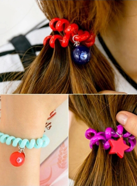 AngelRena韩国进口发饰正品糖果圆球星星电话线发圈皮筋发绳F5