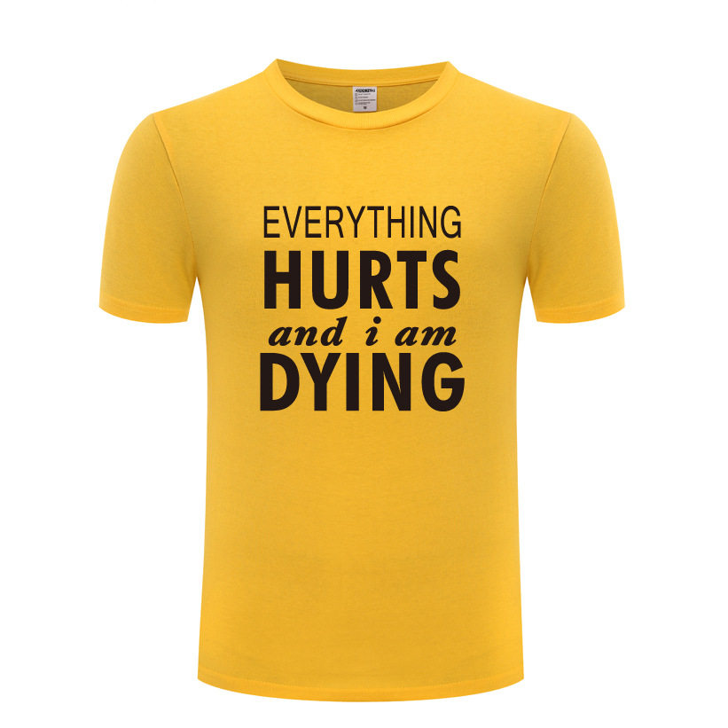 2017新款男式短袖T恤 Everything Hurts and I'm Dying 恶搞搞笑