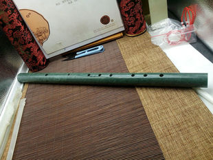 古玩杂项古董 现代玉 鲁山玉黑鲁玉笛子-音质悦耳动听 吉祥如意