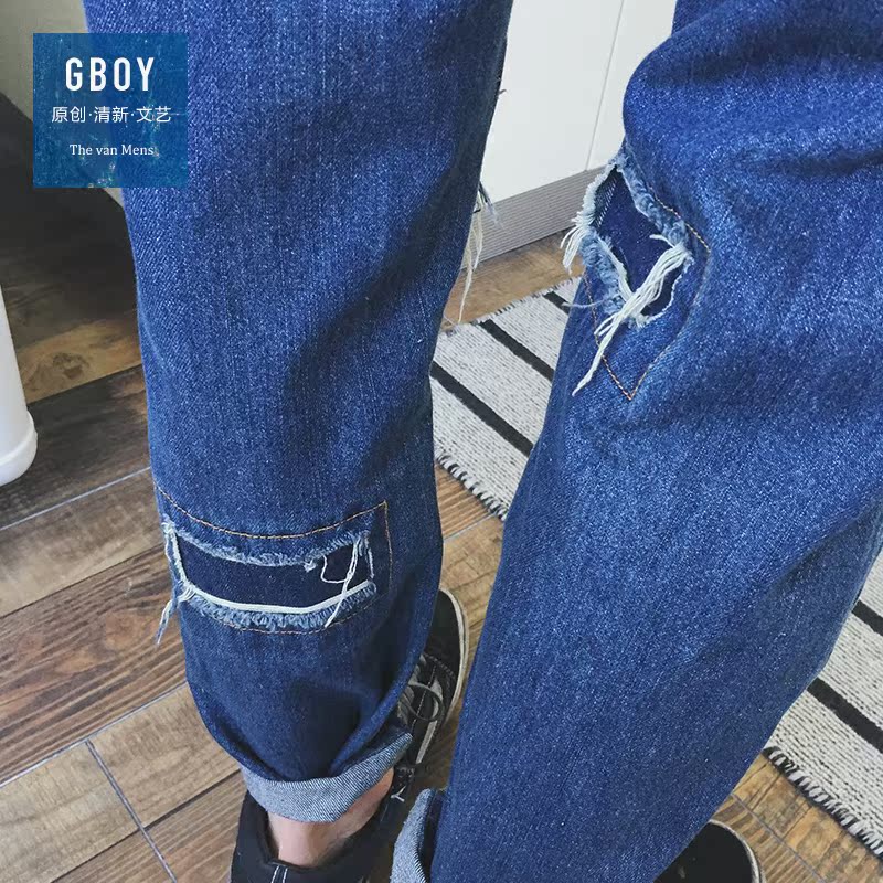 Jeans pour jeunesse droite en vrac en coton pour automne - Ref 1482872 Image 4