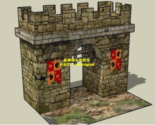 古代 城门 城池 城堡 箭塔 军事要塞 哨塔 塔楼 军事建筑场景模型