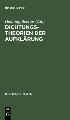 【预售】Dichtungstheorien Der Aufklarung