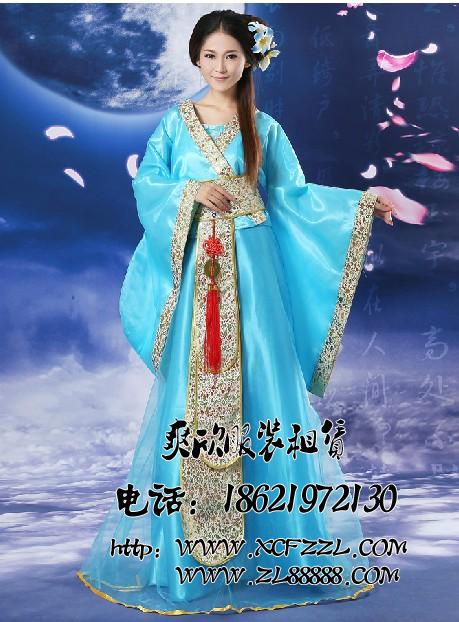 汉朝服装租赁女士红色汉服出租女士古装演出服年会服装租借