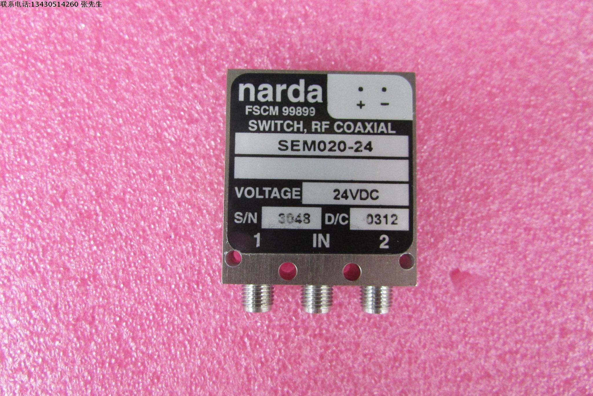 ?美国narda进口 SEM020-24 DC-18GHz 200W SMA 24V  单刀双掷同轴开关 质量包好，包能用，可提供详细测试图。