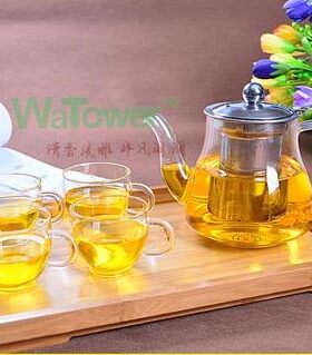 耐热玻璃透明不锈钢内胆茶具
