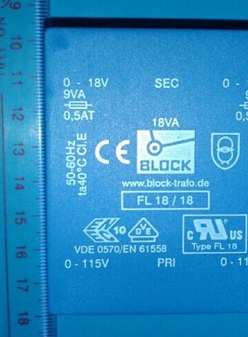 BLOCK FL18/18 18VA 2X18V PCB 变压器