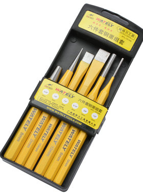 Wately威特力 6件套冲凿组合 平凿子 钢冲子 6PC冲子组套 尖冲