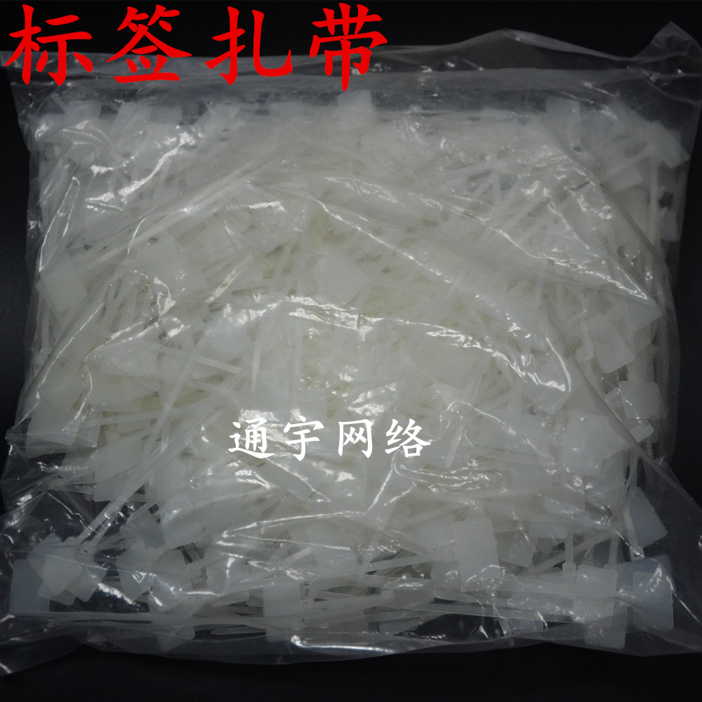 标签扎带3*100MM 尼龙带 标记扎带网线标签防水 1000条/袋 送记号