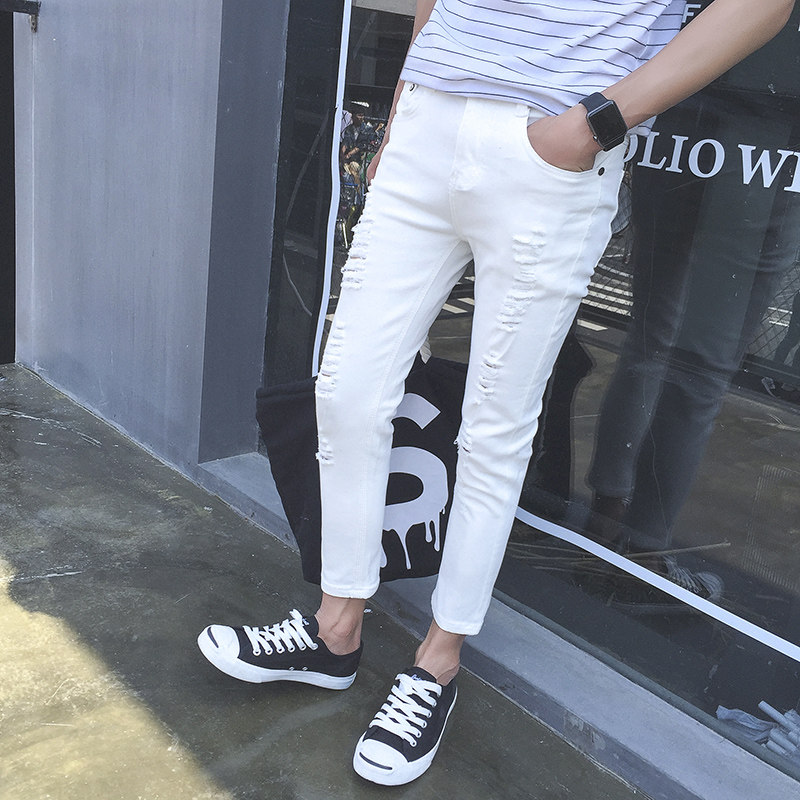 Jeans pieds Slim pour été - Ref 1465035 Image 1