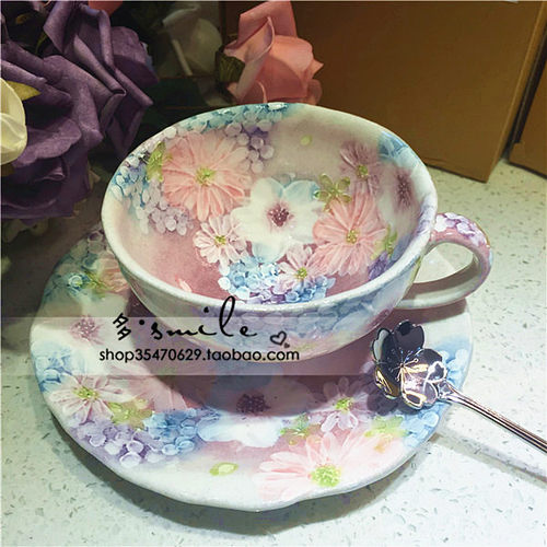 陶瓷濑户烧梦幻釉下彩繁花