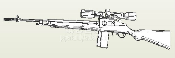 需自己做 70145 白模 美国 M14 可选射击模式自动步枪3D纸模型DIY 玩具/童车/益智/积木/模型 其他模型玩具 原图主图