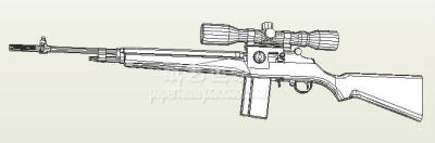 需自己做 70145 白模 美国 M14 可选射击模式自动步枪3D纸模型DIY